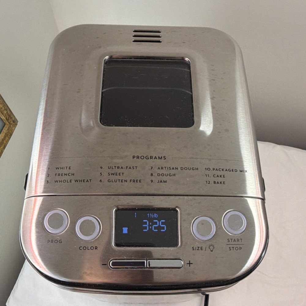 Cuisinart Compact Bread Maker CBK-110 Stainless Steel 12 Programs Tested Works