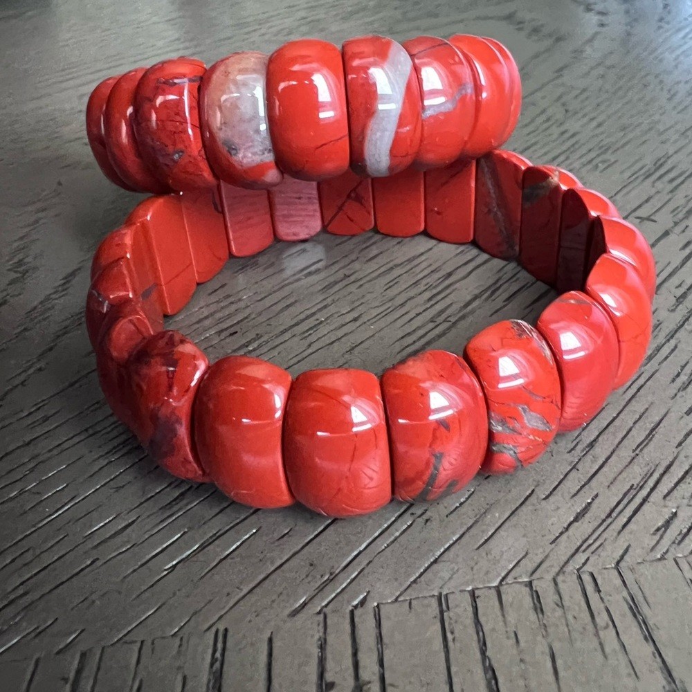 Red jasper soft bangle 6.5-7’ (one)
