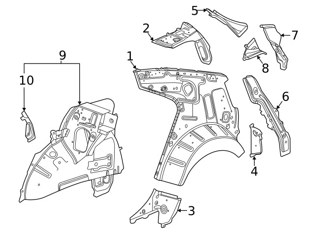Genuine GM Passenger Side Quarter Inner Panel Extension 84196571