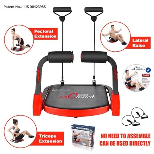 Ab Machine Ab Workout Equipment Sit Up Machine & Exercise Equipment Ab Red