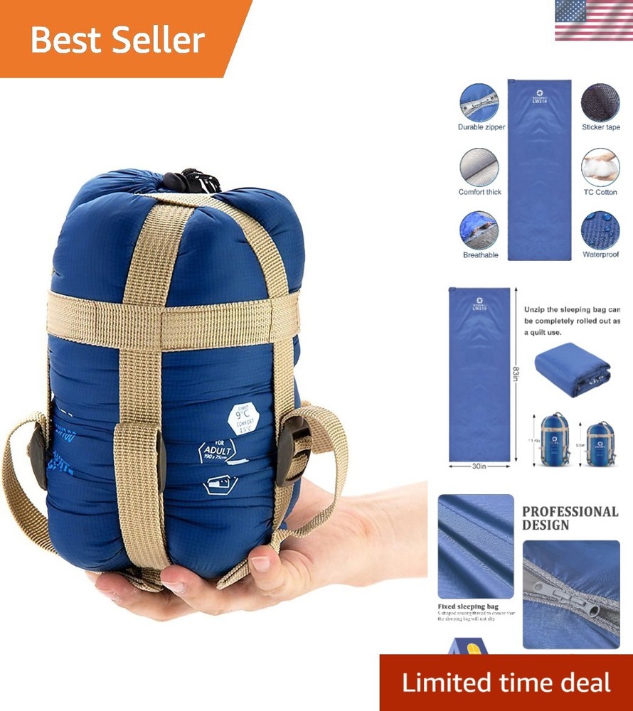 Warm Weather Sleeping Bag - Portable, Waterproof, Compact Lightweight, Comfor...
