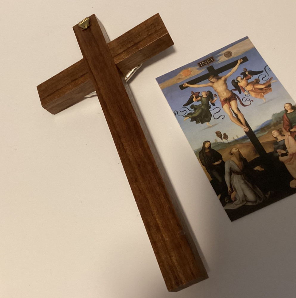 INRI CRUCIFIX 8" BOXED Silver Tone