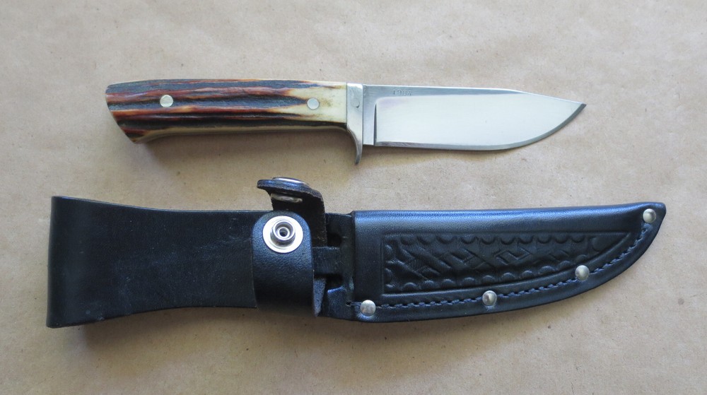Bill Simons Fixed Blade Custom Knife w/Sheath 1984