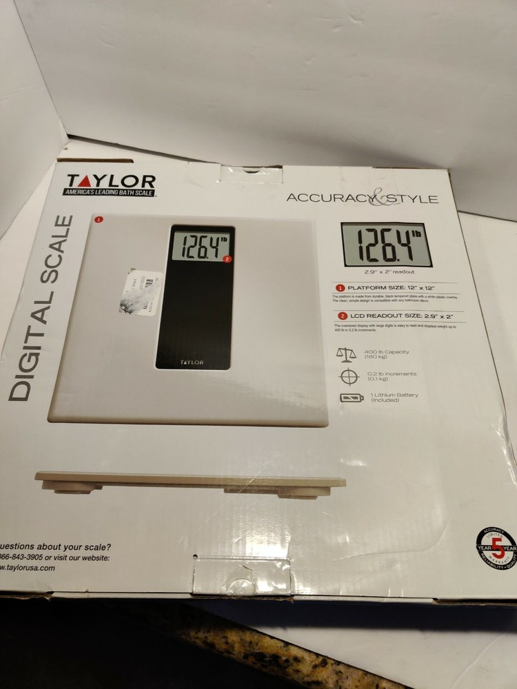 Digital Bathroom Scale White/Black - Taylor