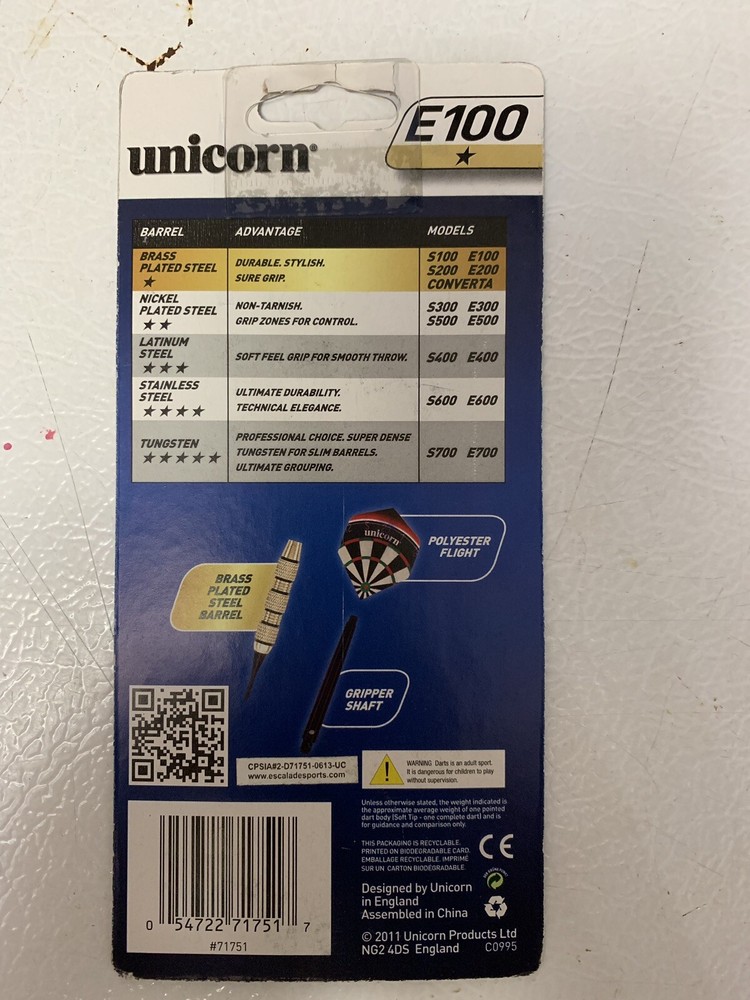 Unicorn E100 Soft Tip Dart Set
