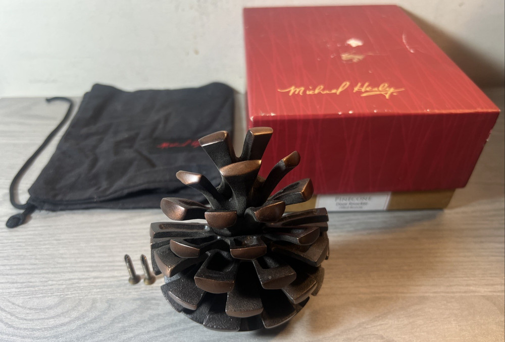 Michael Healy Pinecone Solid Brass Door Knocker - Oiled Bronze (Large Premium)