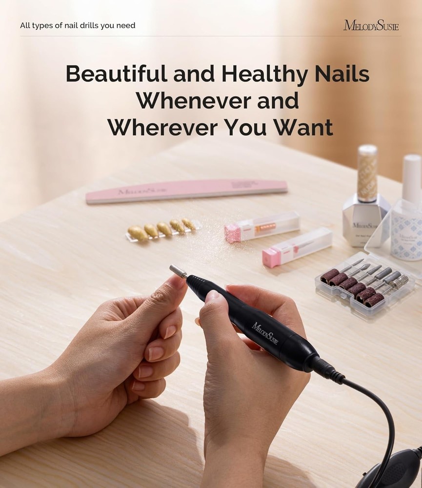 Professional Electric Nail Drill Set - Adjustable Speed, Lightweight & Portable