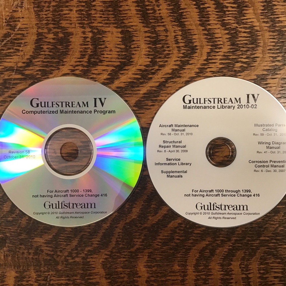 Gulfstream G-IV Maintenance Library CD's