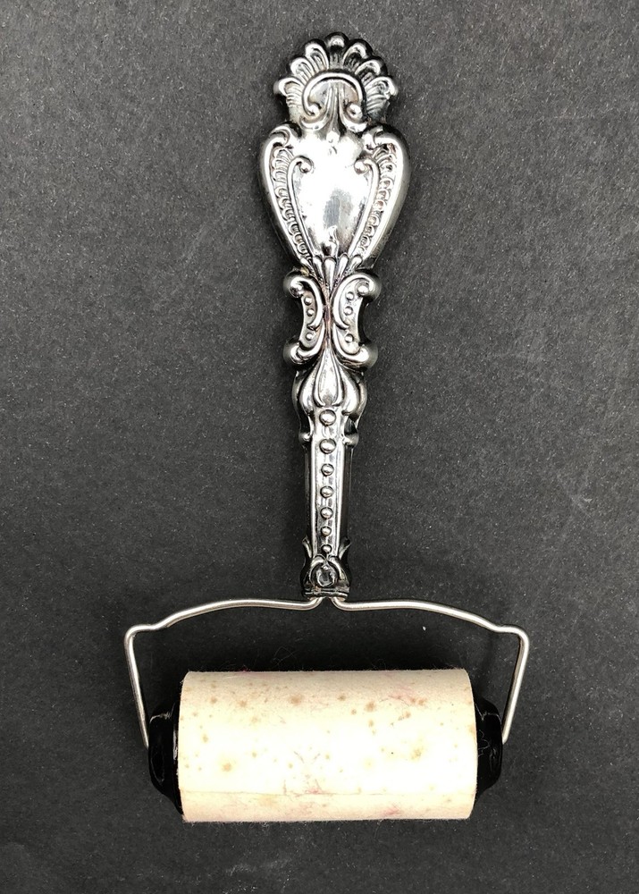 Antique Sterling Silver Victorian Embossed Handle Ink Blotter /b