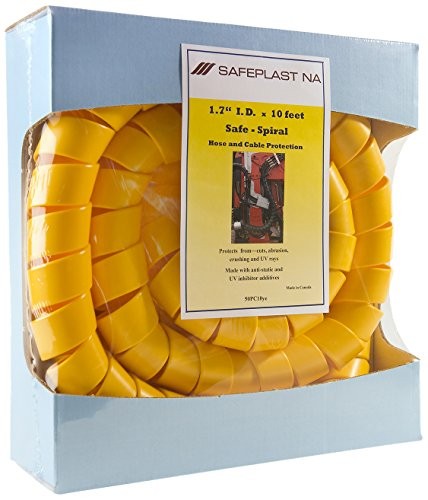Pre-Cut Spiral Wrap Hose Protector, 2.0" OD, 10' Length Yellow