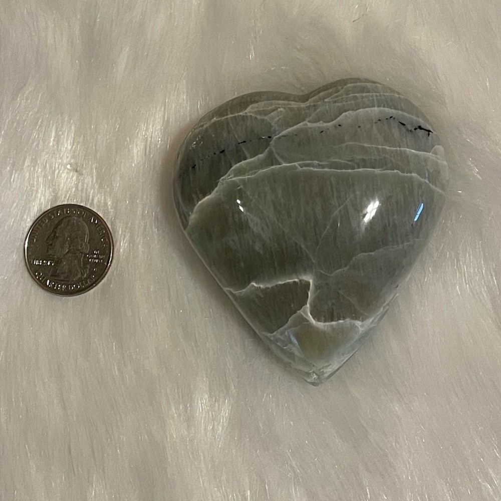 Garnierite Green Moonstone Heart #2