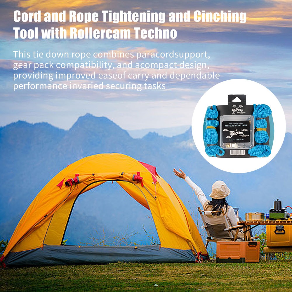 Roperoller-Cord and Rope Tightening and Cinching Tool with Rollercam Techno.. JQ