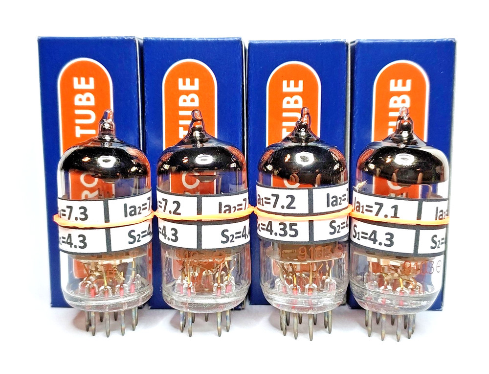 6N1P 6N1 MATCHED QUAD (4pcs) TUBES  VALVES NEW NOS Boxed