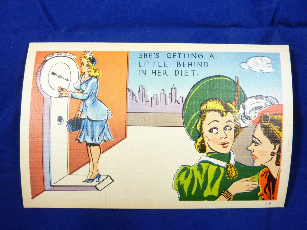 3 Comic Penny Scale Postcards