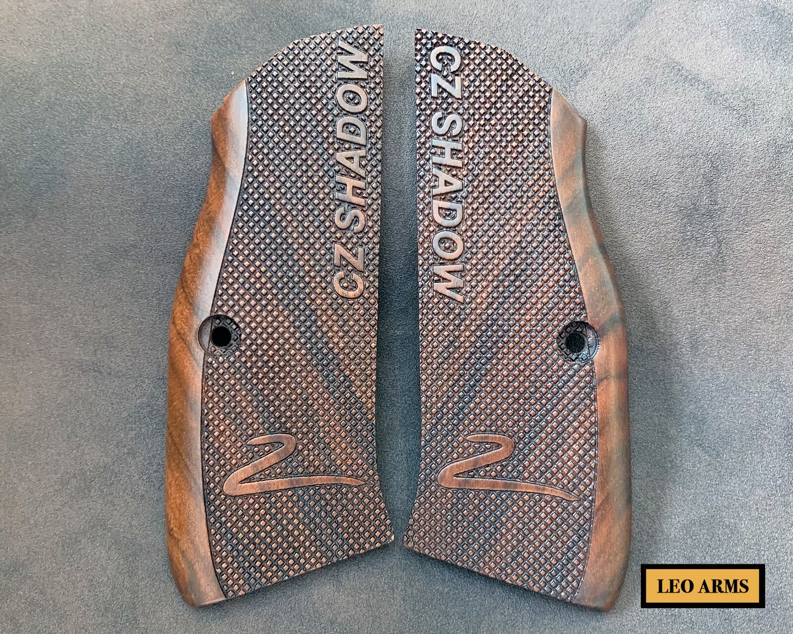 CZ Shadow 2 Turkish Walnut Wood Grips. Checkered. Handmade. USA Based Seller