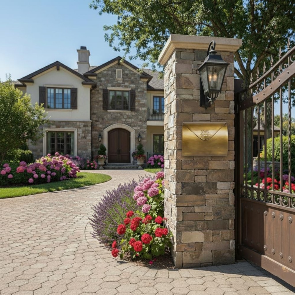 Wall Mount Mailbox for Outside,Waterproof Metal Mailboxes with Rust-Proof Gold