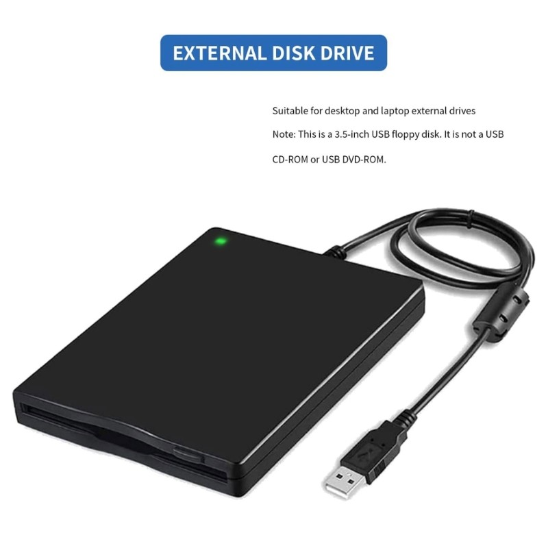 Plastic 3.5inch ExternaUSB Floppy Disk Drive For Archiving Old Documents