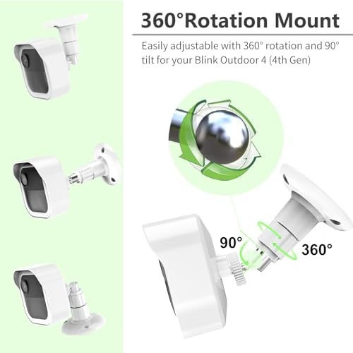 Outdoor Security Camera Housing & Mounting Bracket, 3-Pack, 360° Adjustable, Whi