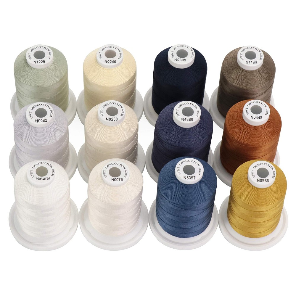 New brothread - 18 Options - Multi-Purpose 100% Mercerized Cotton Threads 50S...