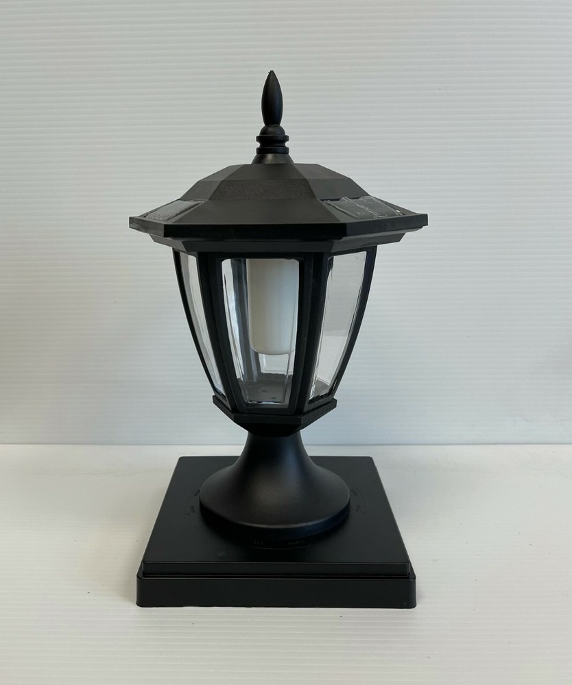 4pcs Solar Hexagon Lights w/ Flickering Flame Torch Light Post Cap or Wall Mount