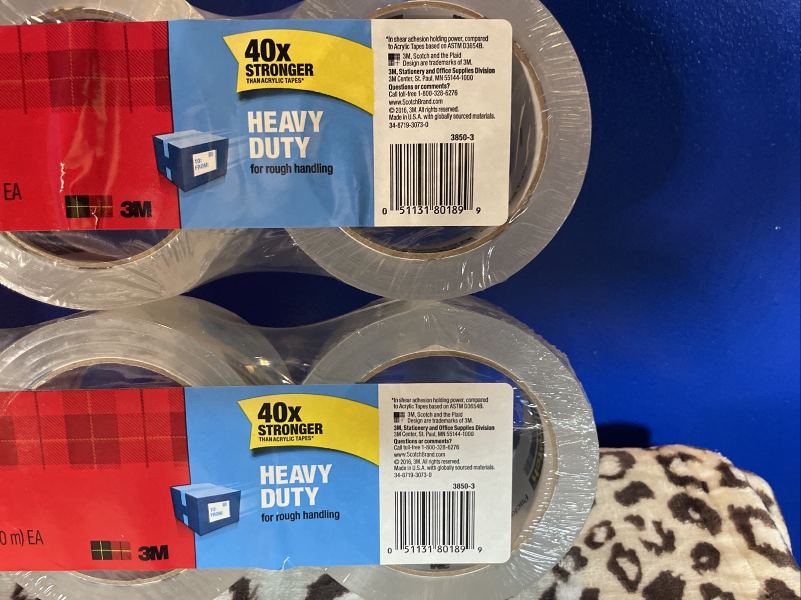 Scotch Heavy Duty Shipping Packing Tape, Clear, Holiday 6 Rolls, Clear