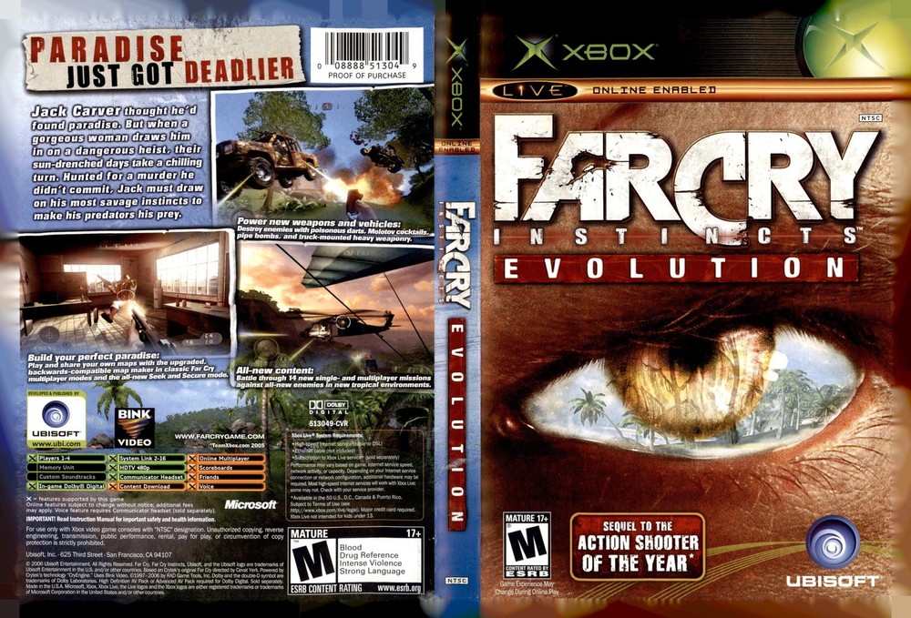 Farcry Instincts Evolution Microsoft Xbox Art Insert Only Used Condition No Game