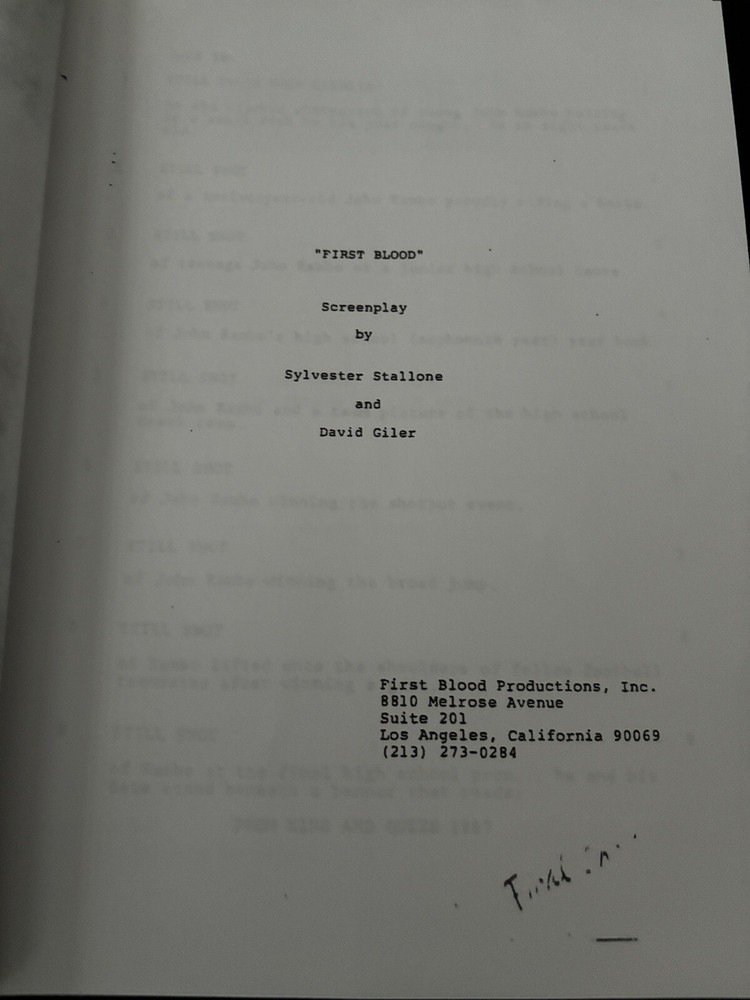 TriStar™ THE RAMBO TRILOGY Screenplay SYLVESTER STALLONE Script Set