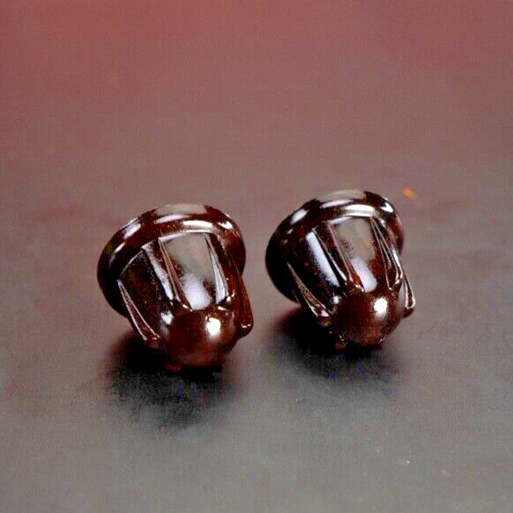 Classic Brown Bakelite Radio Small Knobs Deco 1940s-50s 2pc 1/4" D Shaft