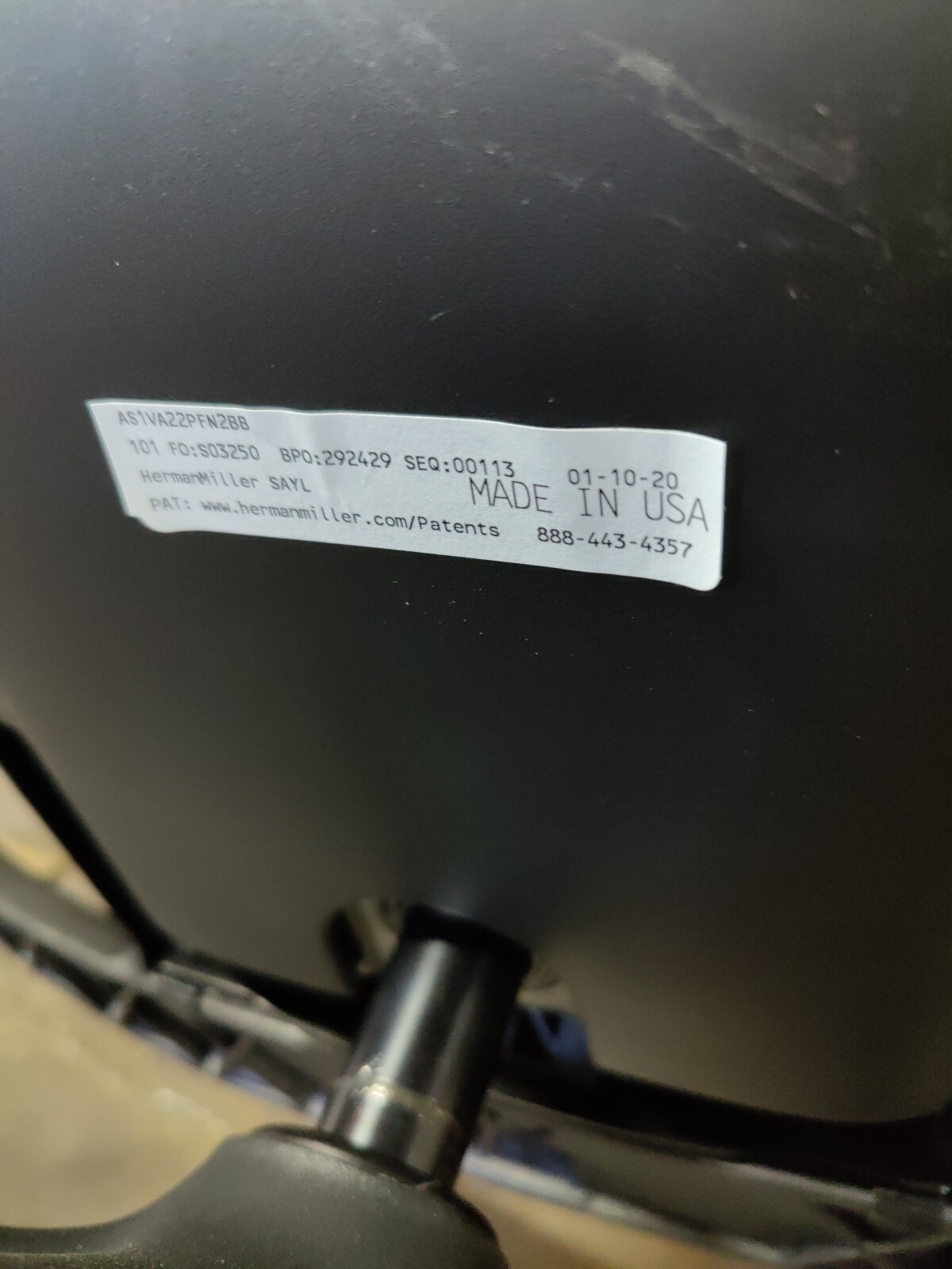 Black Sayl Office Desk Chair Herman Miller Fixed Arms Black Seat/Frame