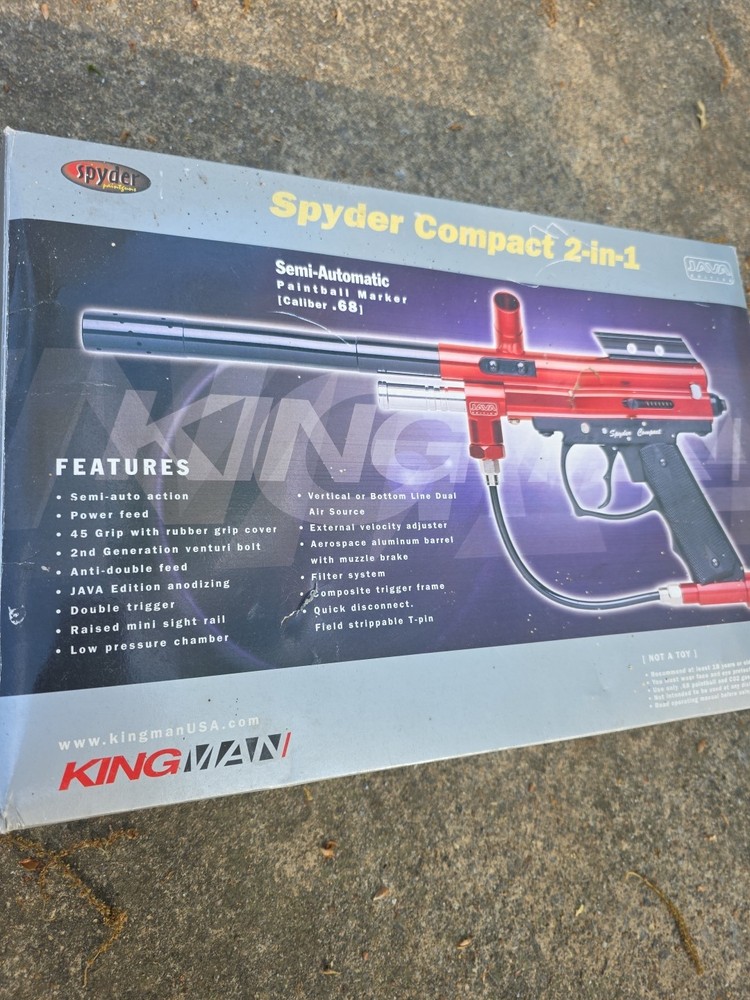 Red Java Edition Spyder Compact 2-In-1 Paintball Gun & Barrel