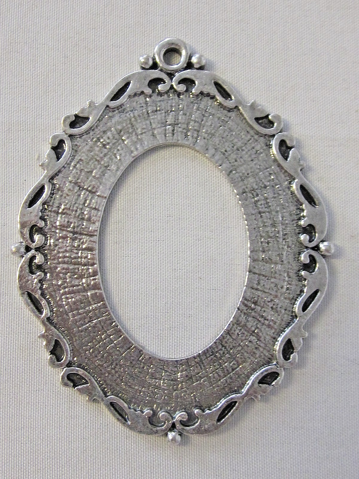 4pc Will Hold 40x30 up to 53x43mm Cameo Cabochon Antique Silver Pendant Settings