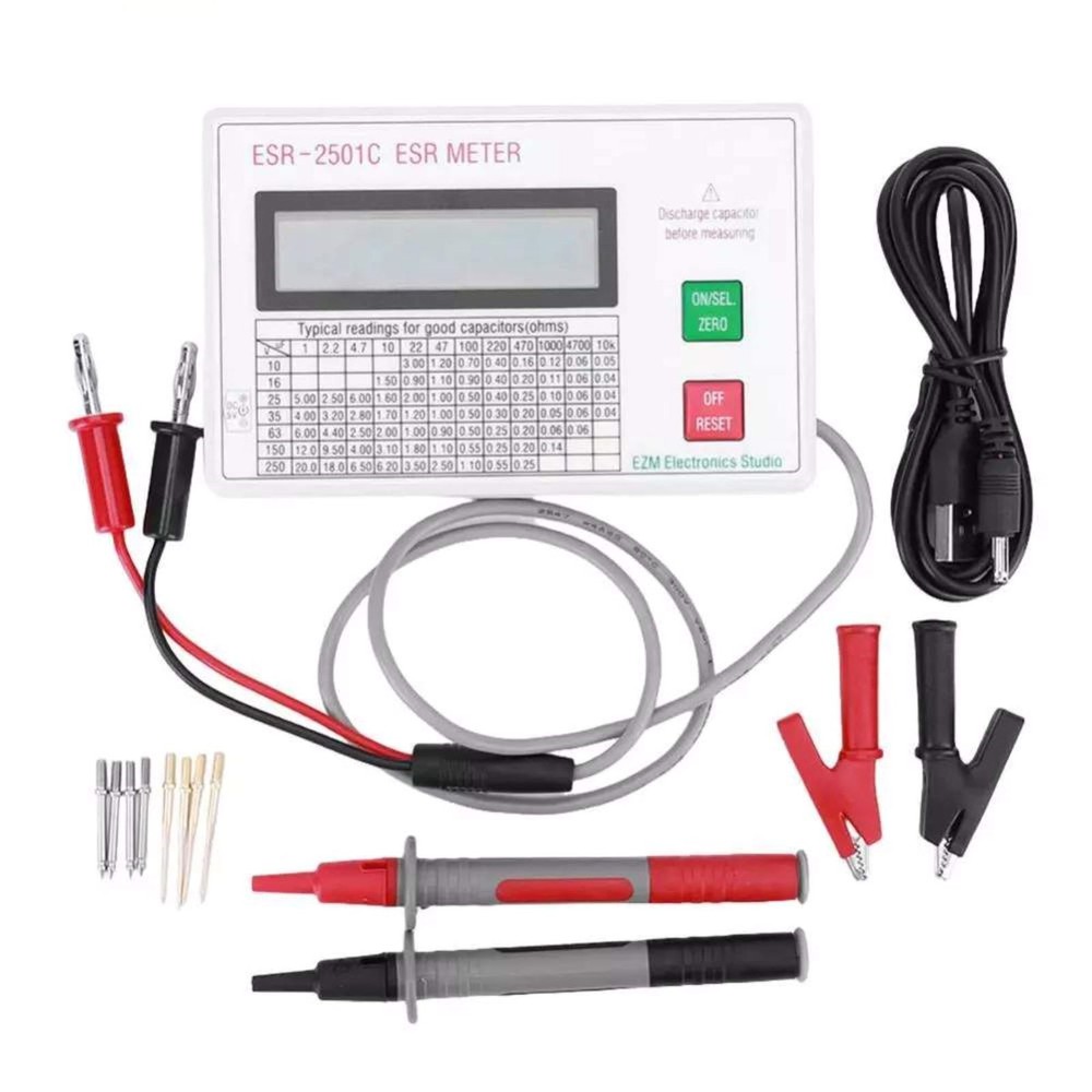New Handheld ESR Capacitor Tester High Accuracy Smart Shutdown Capacitance Meter
