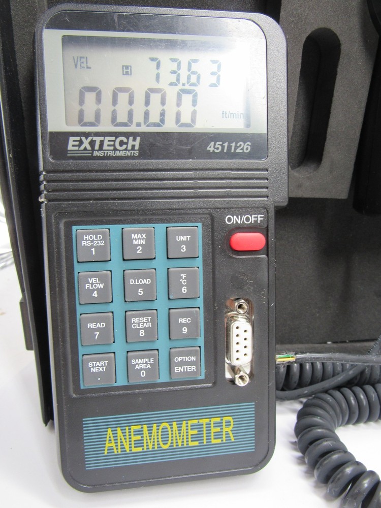 Extech 451126 Vane Thermo-Anemometer Datalogger Case, Manual & Software damaged