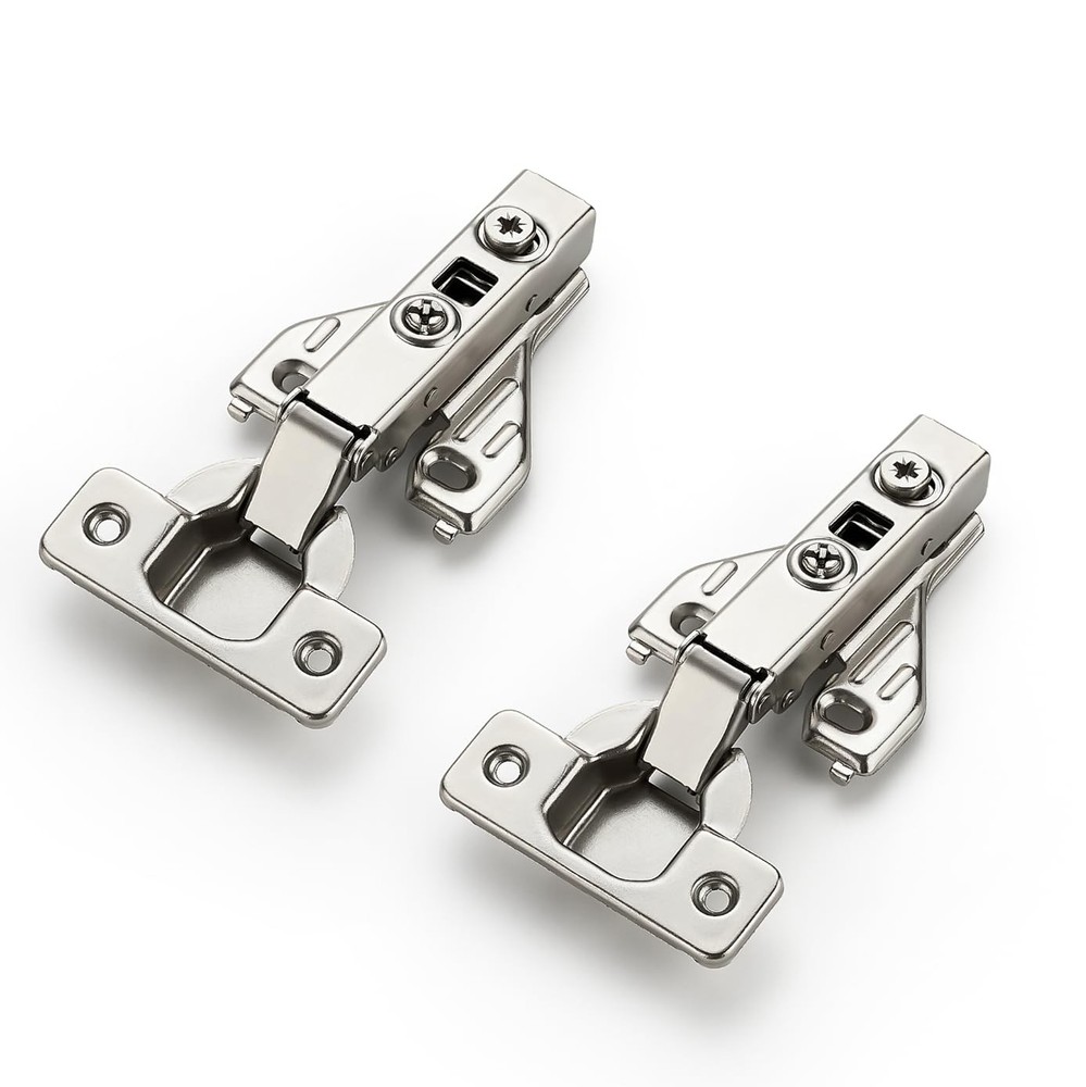 2 Pack Concealed Hinges, Kitchen Cabinet Soft Close, Full Overlay, Silver