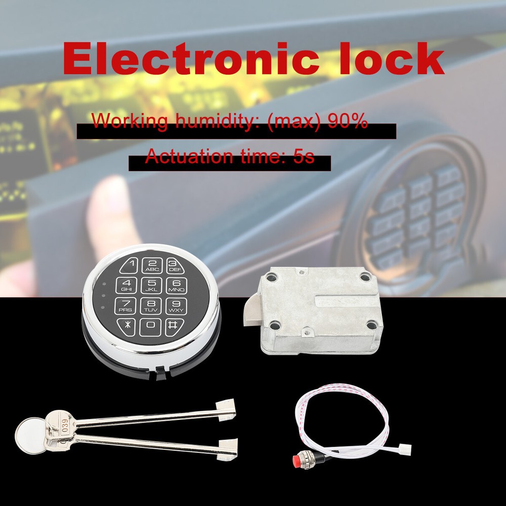 Electronic Safe Lock Replacement Solenoid Chrome Keypad For Safe Box Gun Safe