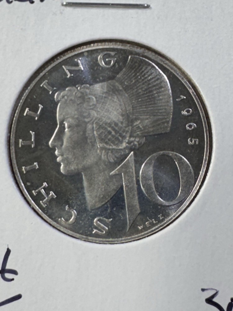 1965 Austria 10 Schilling Silver Proof Coin