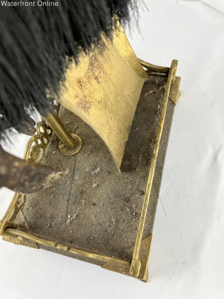 Marble Handle Brass Fireplace Tool Set Italian Style Base