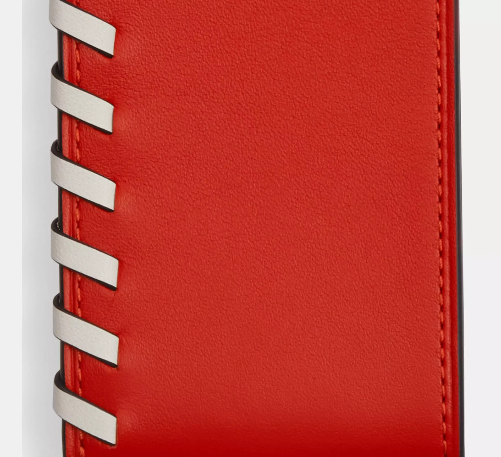 Coach Luggage Tag With Whipstitch smooth leather/Qb/Sport Red/Chalk