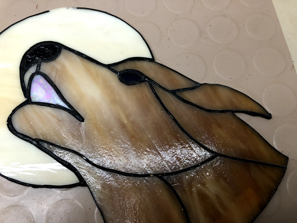 Stained Glass Suncatcher Dog