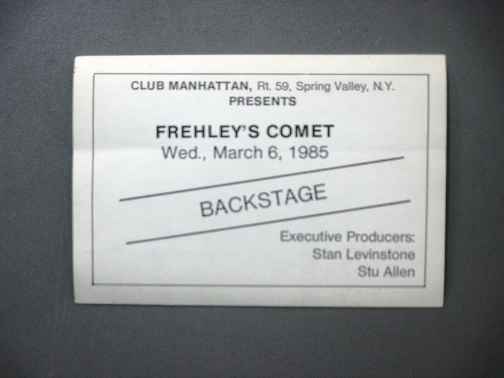 Frehley's Comet  backstage pass sticker March 6, 1985 Club Manhattan !