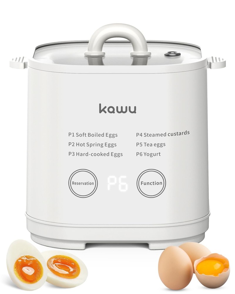 6-Function Egg Cooker for Hard Boiled Eggs Egg Boiler with Timer Egg Cooker f...