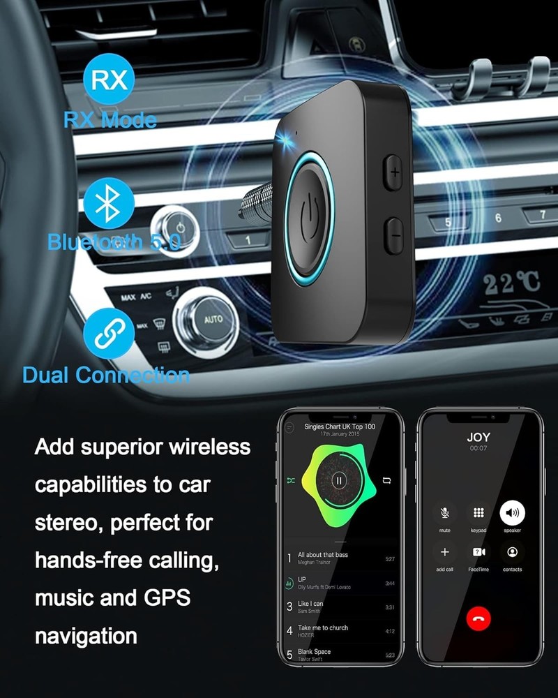 High-Fidelity Bluetooth Transmitter/Receiver - Dual Device Connectivity