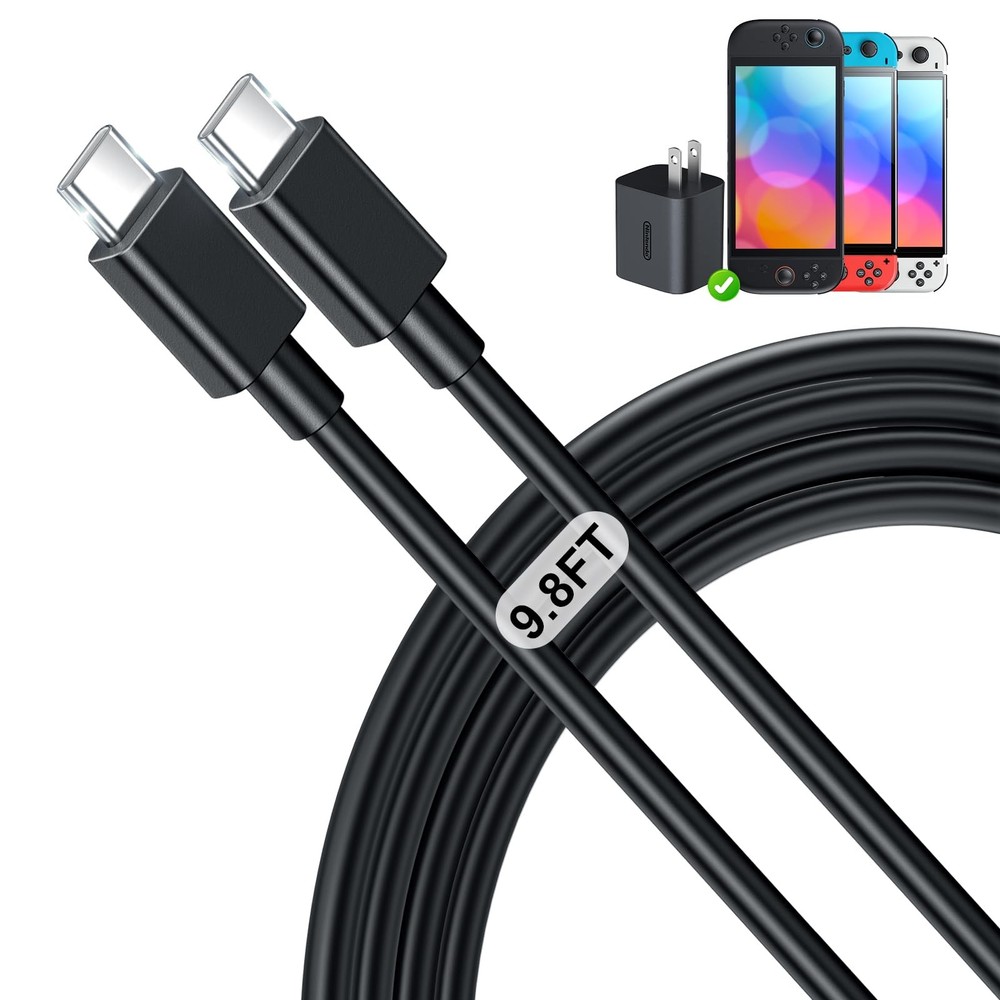 (9.8FT) Extra Long Charging Cable for Nintendo Switch 2 AC Adapter Official -...