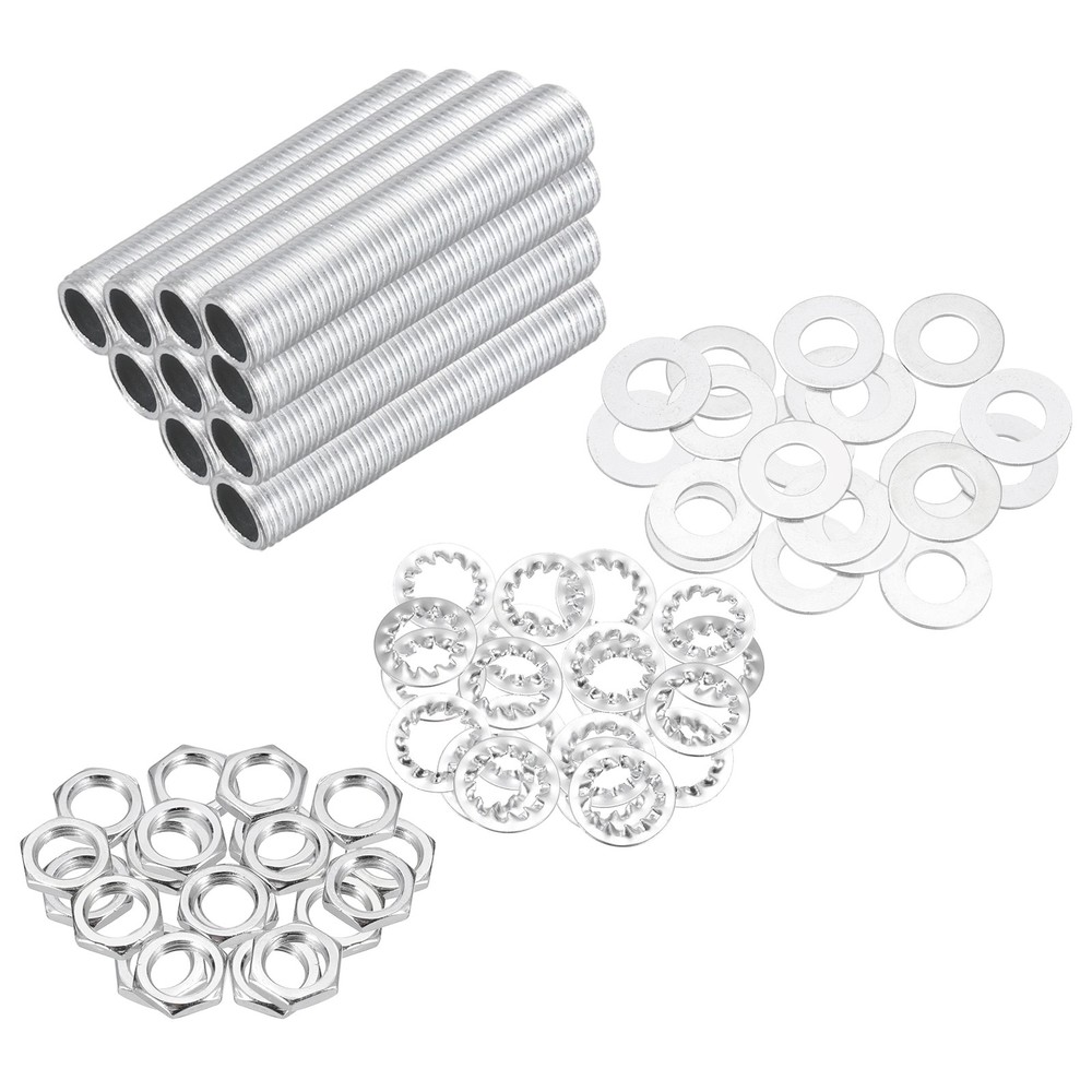 70Pcs 1.2" Lamp Pipe Kit with Nuts Washers 1/8IP Thread Fasteners Assortment