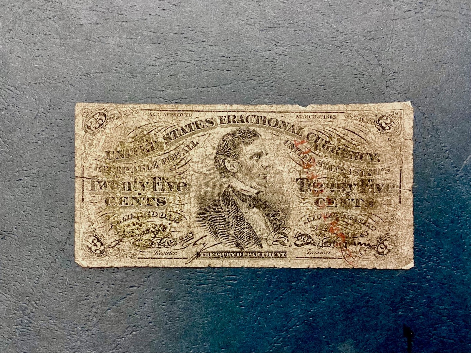 ~FR 1294 25 TWENTY FIVE CENTS THIRD ISSUE - FESSENDEN - FRACTIONAL CURRENCY