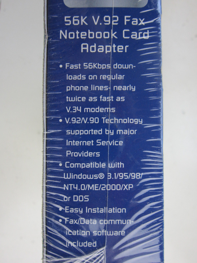 56K Fax Modem Notebook Card Adapter. Starlogic Platinum.