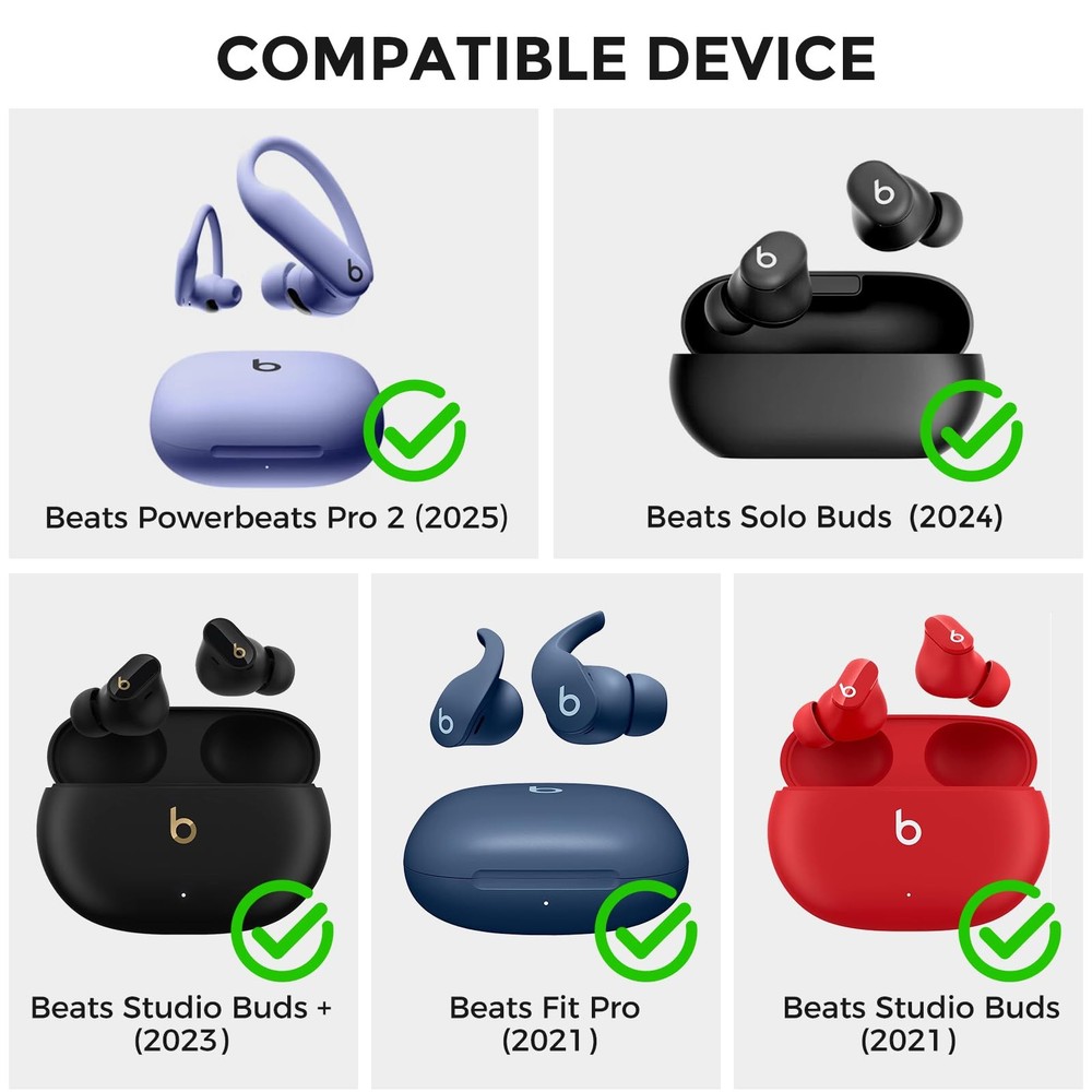 AhaStyle Ear Tips for Beats Studio large, 2 Large+2 Medium+2 Small, Black