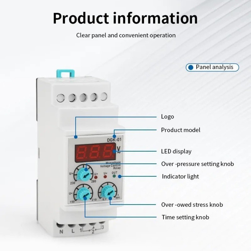 Adjustable Overvoltage Undervoltage Relay OPS10V63 Monophase Voltage Protector
