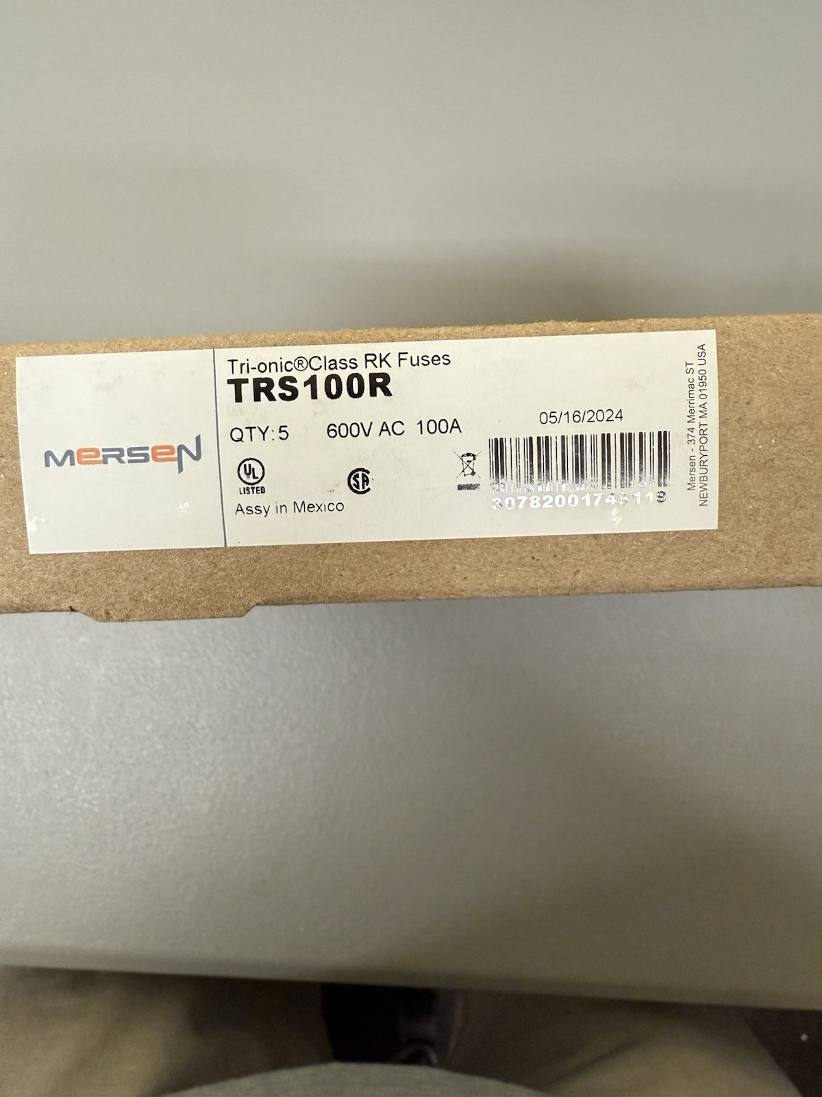 5 Mersen Ferraz Shawmut TRS100R Tri-Onic Time Delay Fuses 100 Amp 600v Class RK5