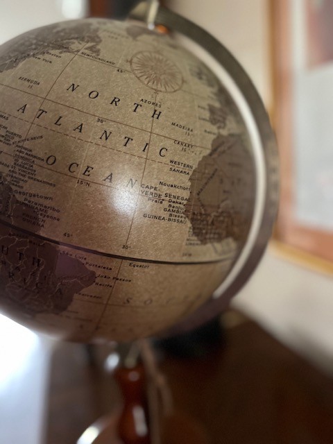 Replogle Globe Leather 12" Brown Vintage Library, Study, Office